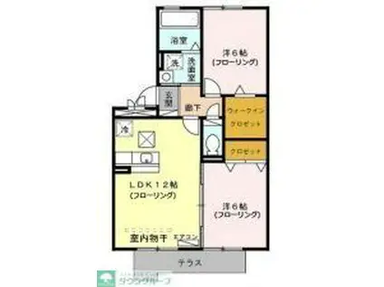 ジャーマンアイリスⅡ(2LDK/1階)の間取り写真