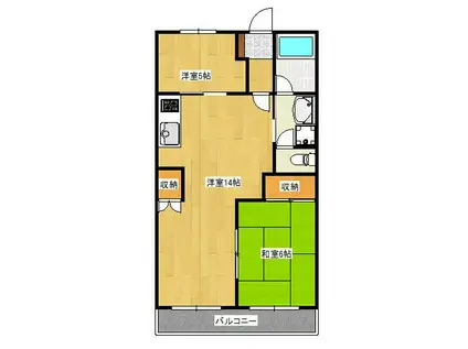 グランドゥール・サンポート(2LDK/4階)の間取り写真