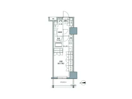 パークハビオ東中野(ワンルーム/2階)の間取り写真
