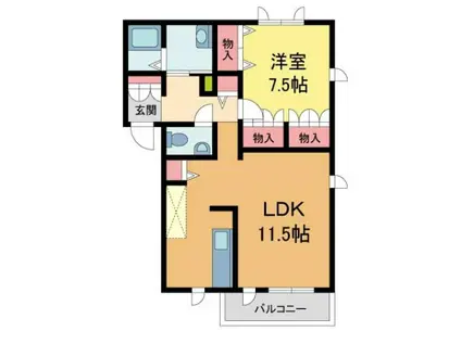 シャーメゾン丸橋(1LDK/1階)の間取り写真