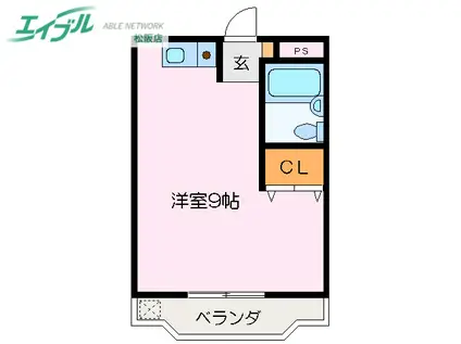 ビビュール・ピュイ(ワンルーム/1階)の間取り写真