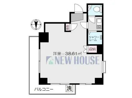 フラットワセダ(ワンルーム/2階)の間取り写真