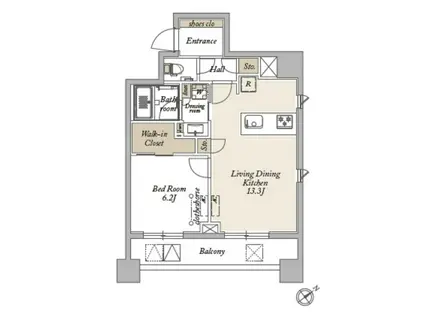 WATOREI白金(1LDK/4階)の間取り写真