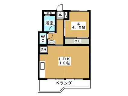 ヴィラ大森園(1LDK/3階)の間取り写真