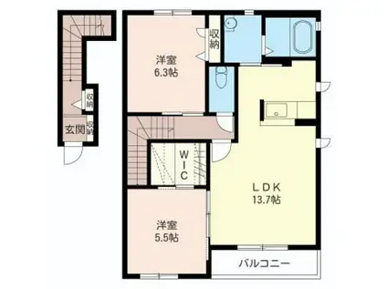 A-STYLE(2LDK/2階)の間取り写真