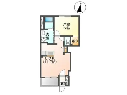 グローリアM(1LDK/1階)の間取り写真