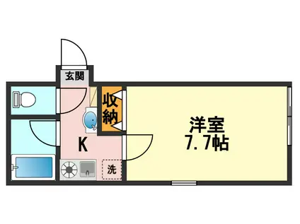 パインヒル(1K/2階)の間取り写真