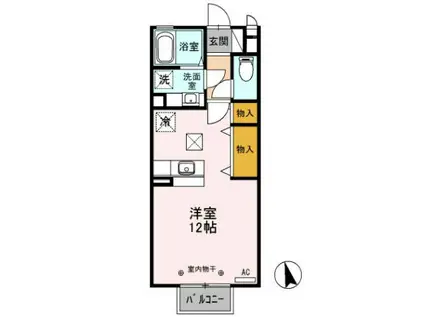 レジェンド ワコーB(ワンルーム/1階)の間取り写真