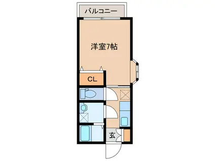 クレールハイツ(1K/1階)の間取り写真