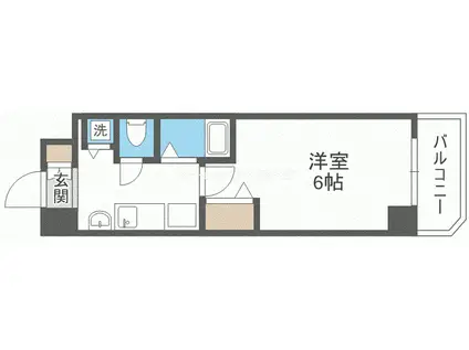 プレミアムコート天神橋エイト(1K/6階)の間取り写真