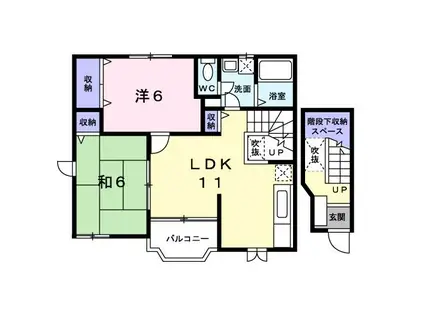 クレスト-ル横瀬(2LDK/2階)の間取り写真