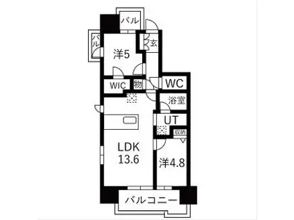 ダイアパレス セントラル ザ・フォート(2LDK/11階)の間取り写真