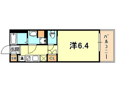 アスヴェル神戸元町2(1K/11階)の間取り写真