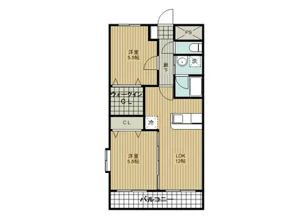 HARVEST(2LDK/1階)の間取り写真