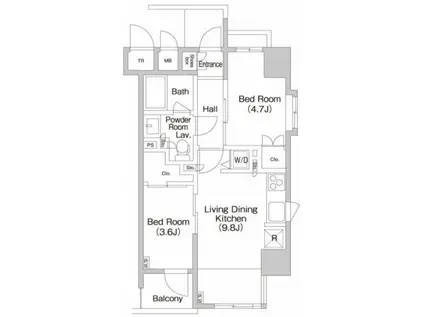 プライムアーバン池袋(2LDK/5階)の間取り写真