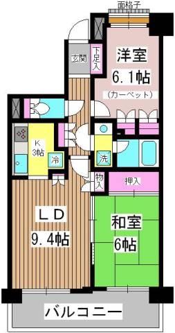 板橋パーク・ホームズ(2LDK/10階)の間取り写真