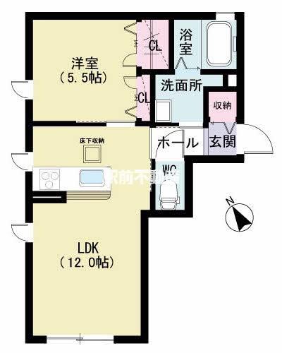 シャーメゾン日ノ出 (1LDK/2階)の間取り写真