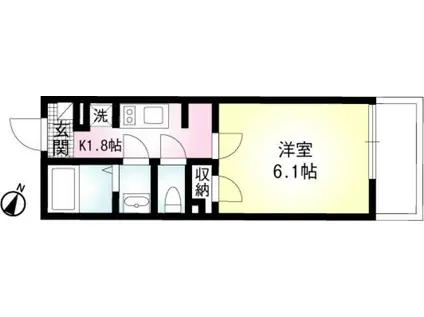 コンフォート桜木(1K/1階)の間取り写真