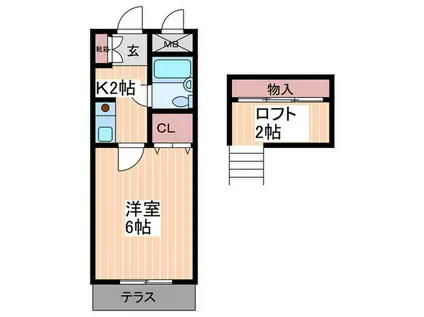 アクバー五日市(1K/1階)の間取り写真