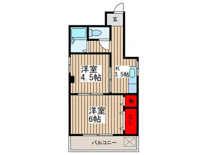 サンライズ・サワダ(2K/3階)の間取り写真
