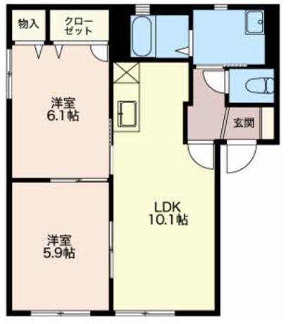 プレミールA(2LDK/2階)の間取り写真
