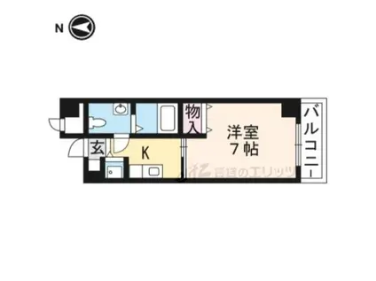 サンピラー茨木 BYK&I(1K/3階)の間取り写真