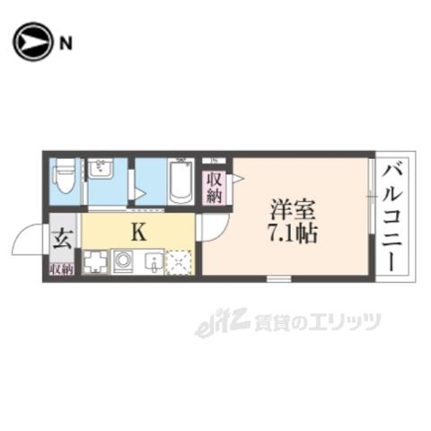 HKK728(1K/2階)の間取り写真