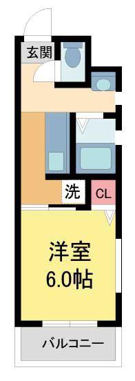 KSCOURT夙川(1K/4階)の間取り写真