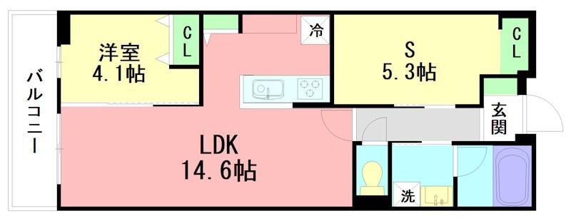 GRAND RESIDENCE UCHIYAMA IV(2LDK/4階)の間取り写真
