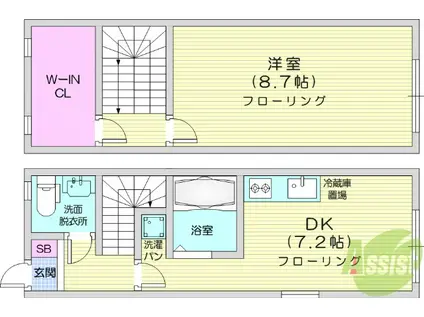 シンフォニーⅡ(1DK/1階)の間取り写真