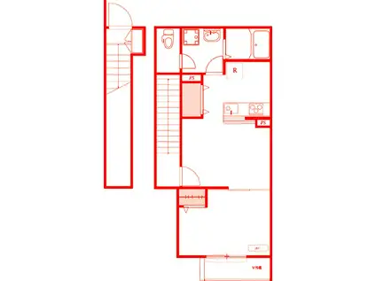 リブリ・花水木エスポワ一ル(1LDK/2階)の間取り写真
