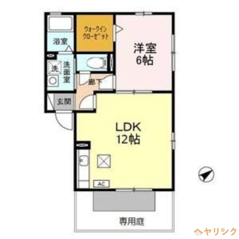 ファミーユたちばな(1LDK/1階)の間取り写真