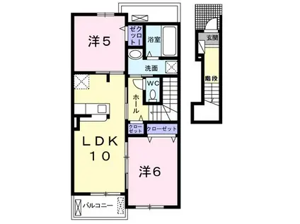 ブローテ(2LDK/2階)の間取り写真