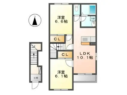 エクシードIII(2LDK/2階)の間取り写真