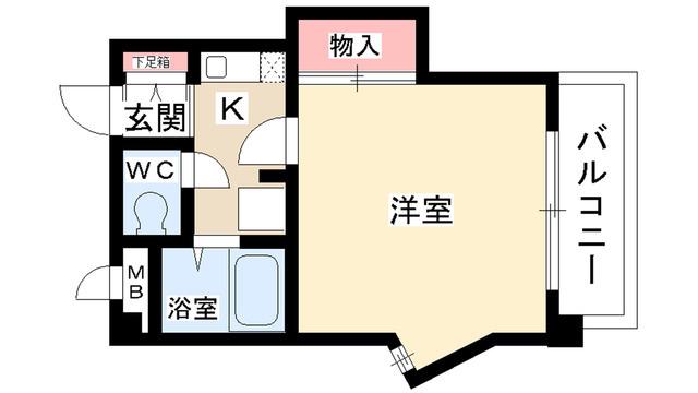 ロイヤル楠元(1K/5階)の間取り写真