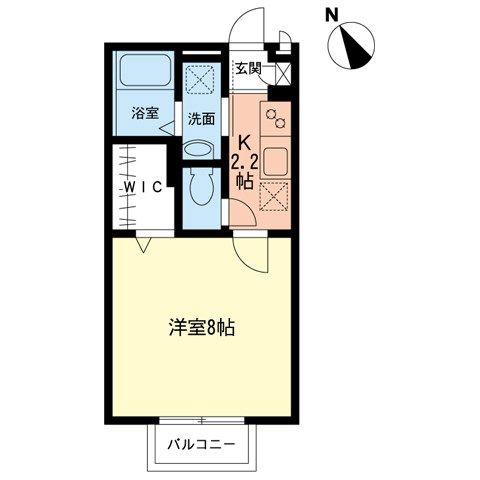 サンライズ岩本(1K/2階)の間取り写真