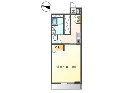 ユースコーポ晴丘(1K/1階)の間取り写真