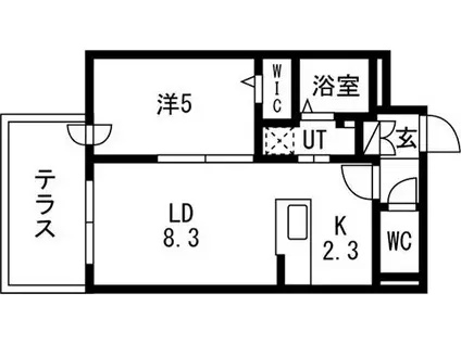 J-ECOA美園A(1LDK/1階)の間取り写真