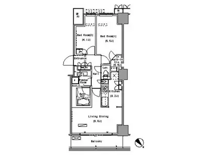 PARK AXIS 豊洲(2LDK/4階)の間取り写真