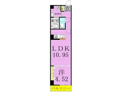 WISE NEXT竹ノ塚(1LDK/5階)の間取り写真