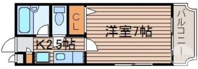 グランエクセル北花田(1K/2階)の間取り写真