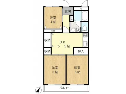 第11モロマンション(3DK/3階)の間取り写真