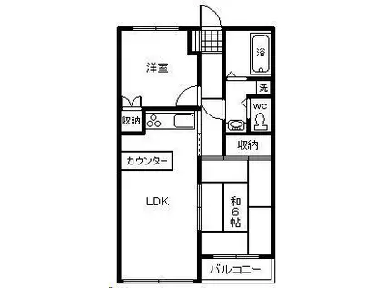 マウスフィールドⅤ(2LDK/5階)の間取り写真