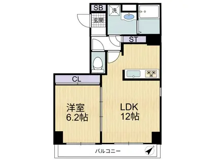 モントレゾール平井(1LDK/5階)の間取り写真