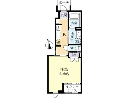 エルハーベンII(1K/1階)の間取り写真