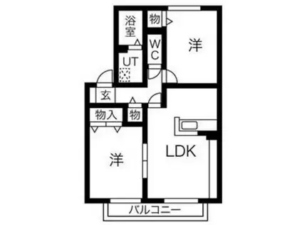 ファミール田井城(2LDK/2階)の間取り写真