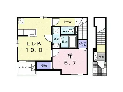 たまてらす(1LDK/2階)の間取り写真