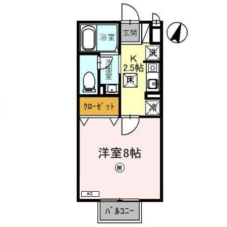 セジュールM3(1K/1階)の間取り写真