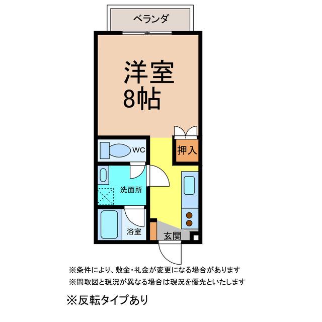 青江ビレッジ パートI(ワンルーム/1階)の間取り写真