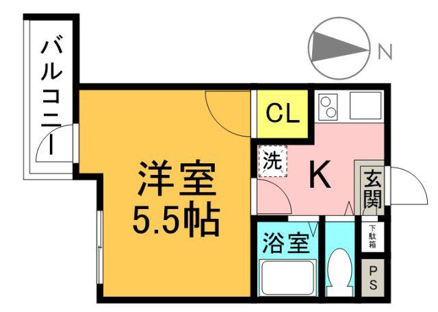 第11片山ビル(1K/7階)の間取り写真